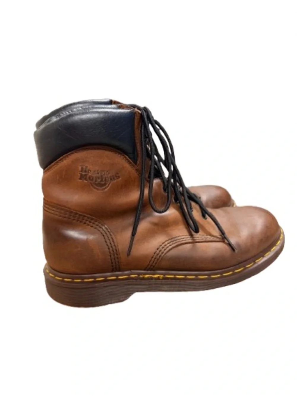 Dr. Martens Made In England 8 Eye Leather Boots Brown Padded Collar Men’s US 11